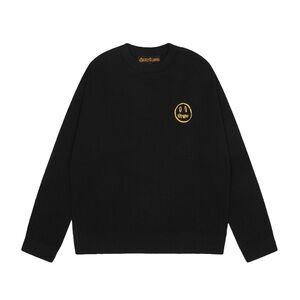 drew house Black Crewneck with Gold Emblem